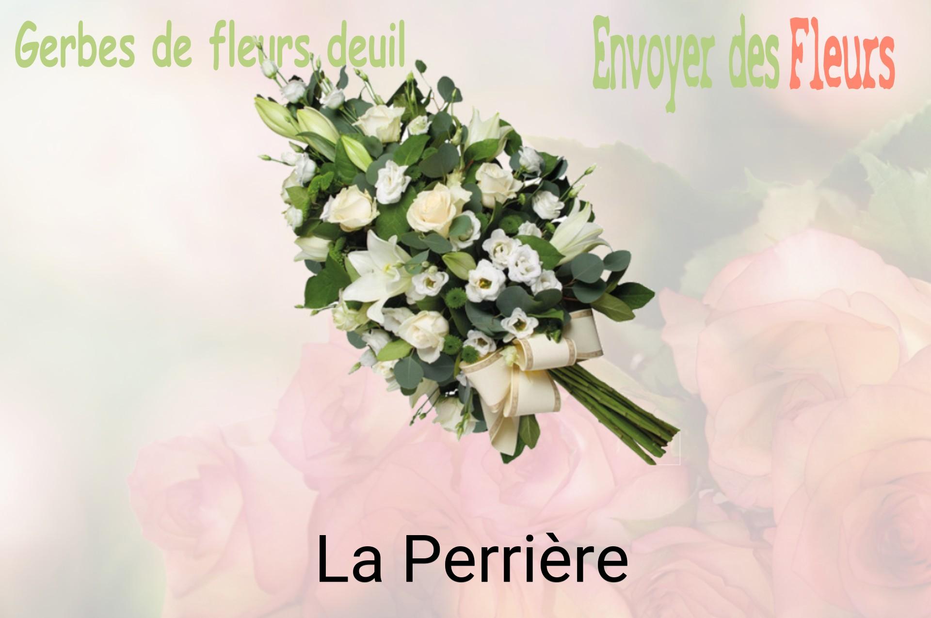 Gerbe de fleurs de deuil livrée à La Perrière